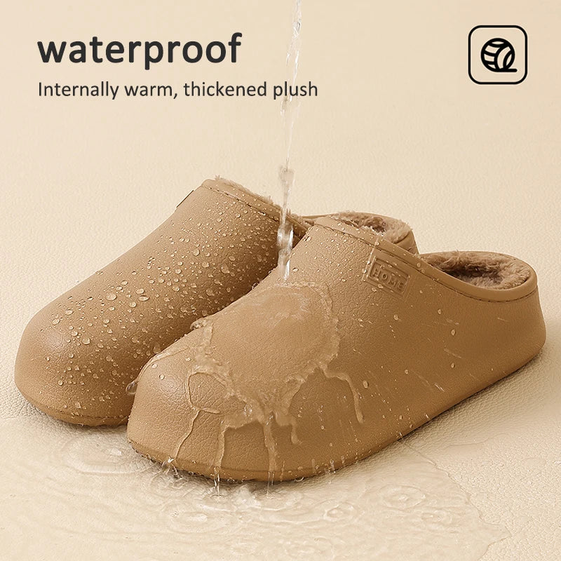 Winterweiche, flauschige, wasserdichte Hausschuhe